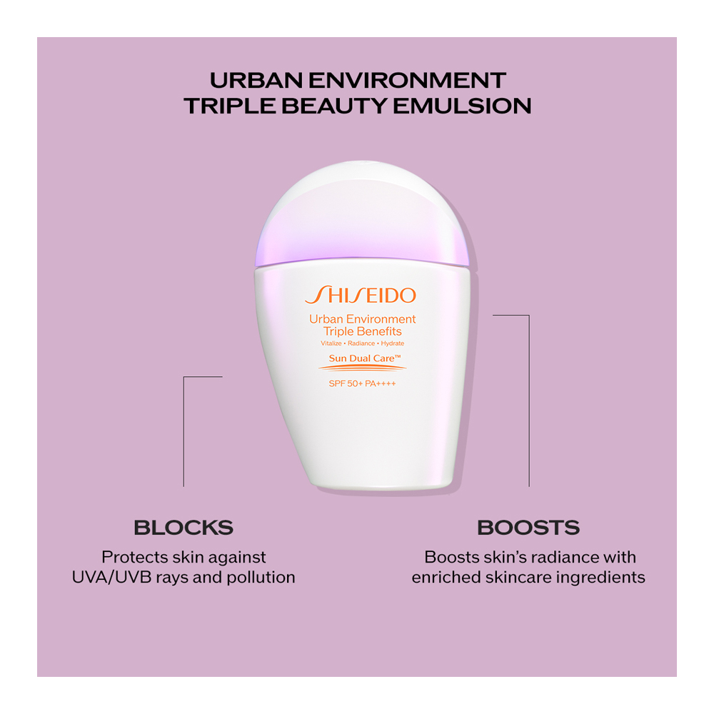 Shiseido Urban Environment Triple Beauty Suncare Emulsion SPF50+ PA++++ Shiseido Urban Environment Triple Beauty Suncare Emulsion SPF50+ PA++++