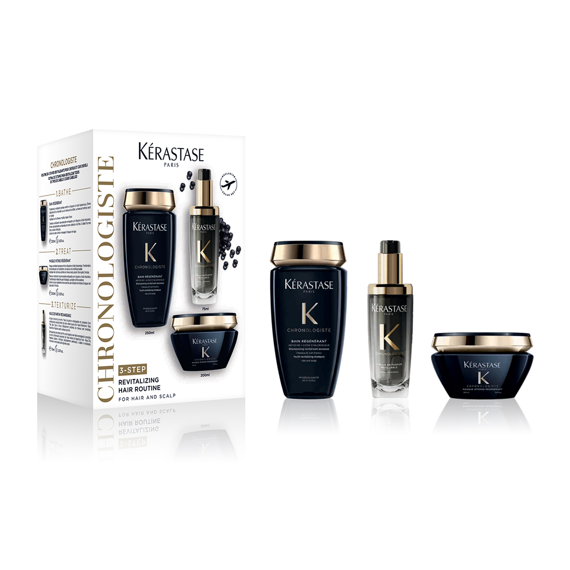 Kerastase Chronologiste Total Hair Scalp Revitalizing Hair Care Refillable Set