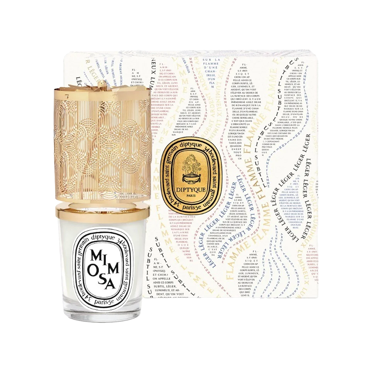 Diptyque Mimosa Candle Lantern Holiday Gift Set - 190g
